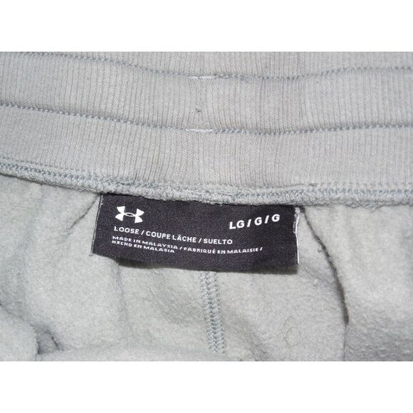Under Armour Shorts Sz L Men Big Logo Sportswear Gray‎ Athleisure - Picture 6 of 8